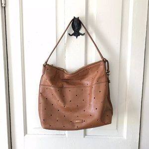 Fossil Julia Perforated Dot Holepunch Hobo Bag